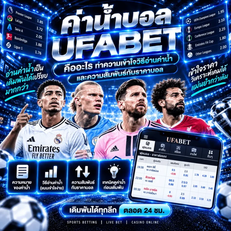 ค่าน้ำบอล UFABET คืออะไร ทำความเข้าใจวิธีอ่านค่าน้ำ และความสัมพันธ์กับราคาบอล